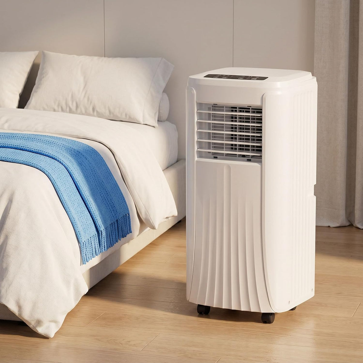 Mobiles Klimagerät, Weiß, 12000 BTU Tragbare Klimaanlage mit Smart App Steuerung, Ventilator & Luftentfeuchter