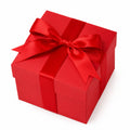 Geschenkbox 20 x 20 x 12 cm aus Karton Rot mit Satinschleife