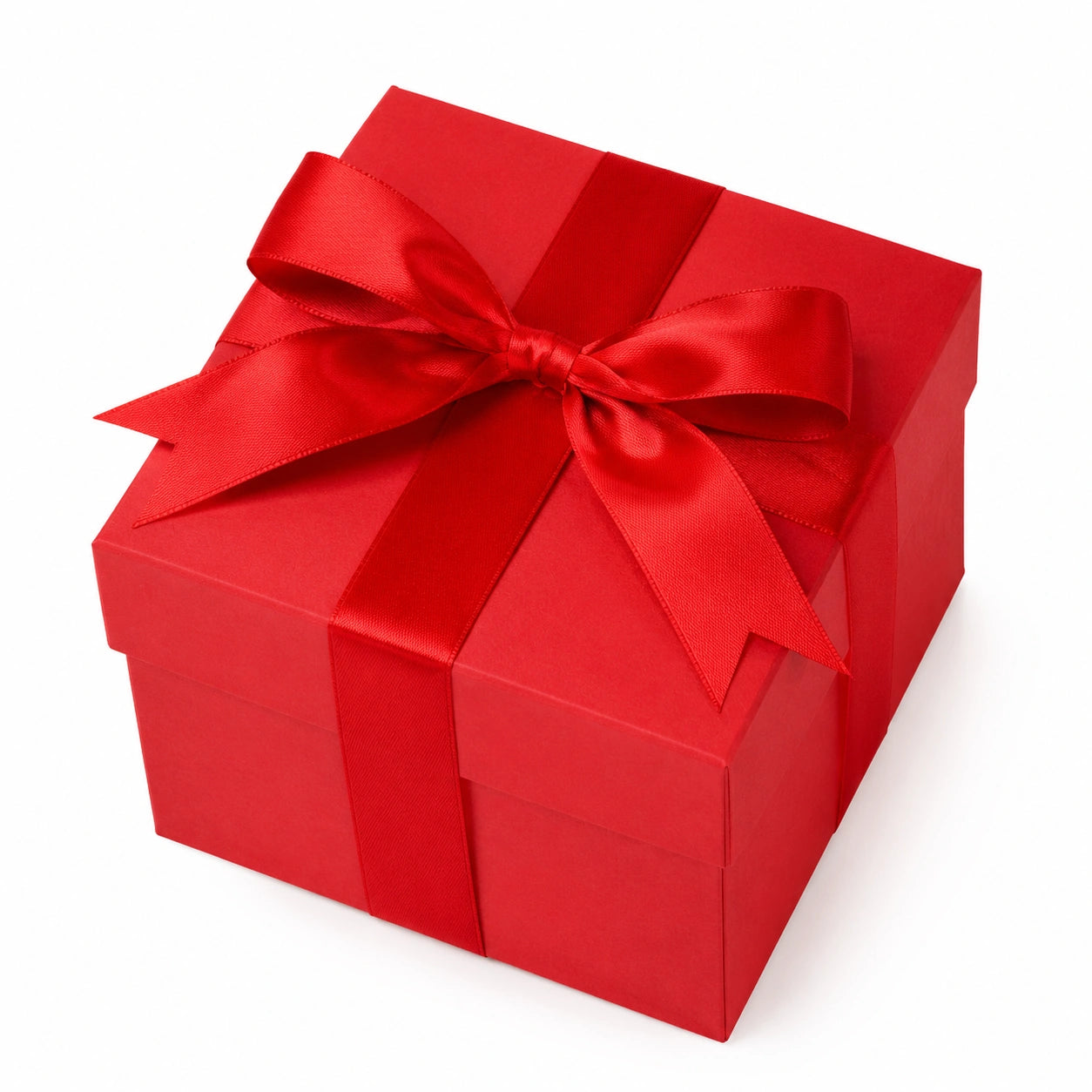 Geschenkbox 20 x 20 x 12 cm aus Karton Rot mit Satinschleife