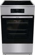 Gorenje Elektroherd, 50 cm, 70 L, Silber/Schwarz, GEIT5C61XPG Elektro-Standherd mit Induktionskochfeld, Breite, Pizza Funktion