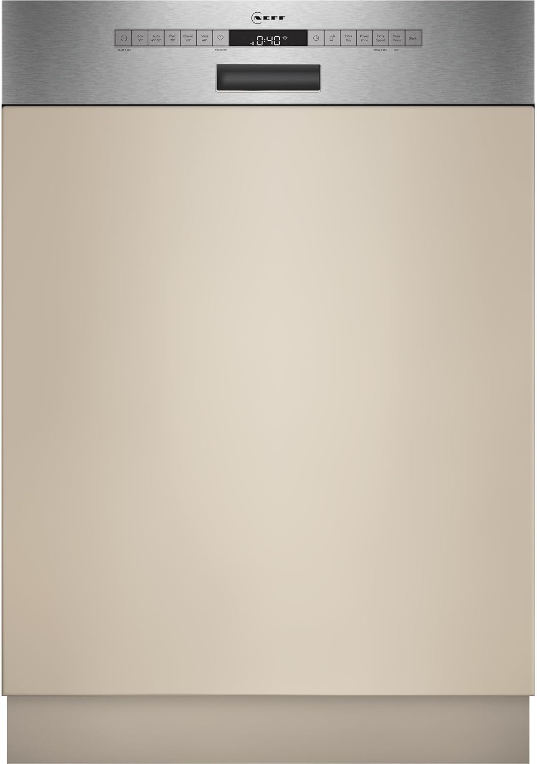 NEFF Geschirrspüler, 14 Maßgedecke., 44 dB., 60 cm, Silber, S145EVS04E, N 50, Smarter Teillintegriert, Besteckschublade