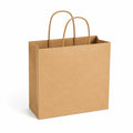 Papiertasche 26 x 12 x 32 cm Kraftpapier Naturbraun mit Kordelgriffen für Geschenkverpackungen