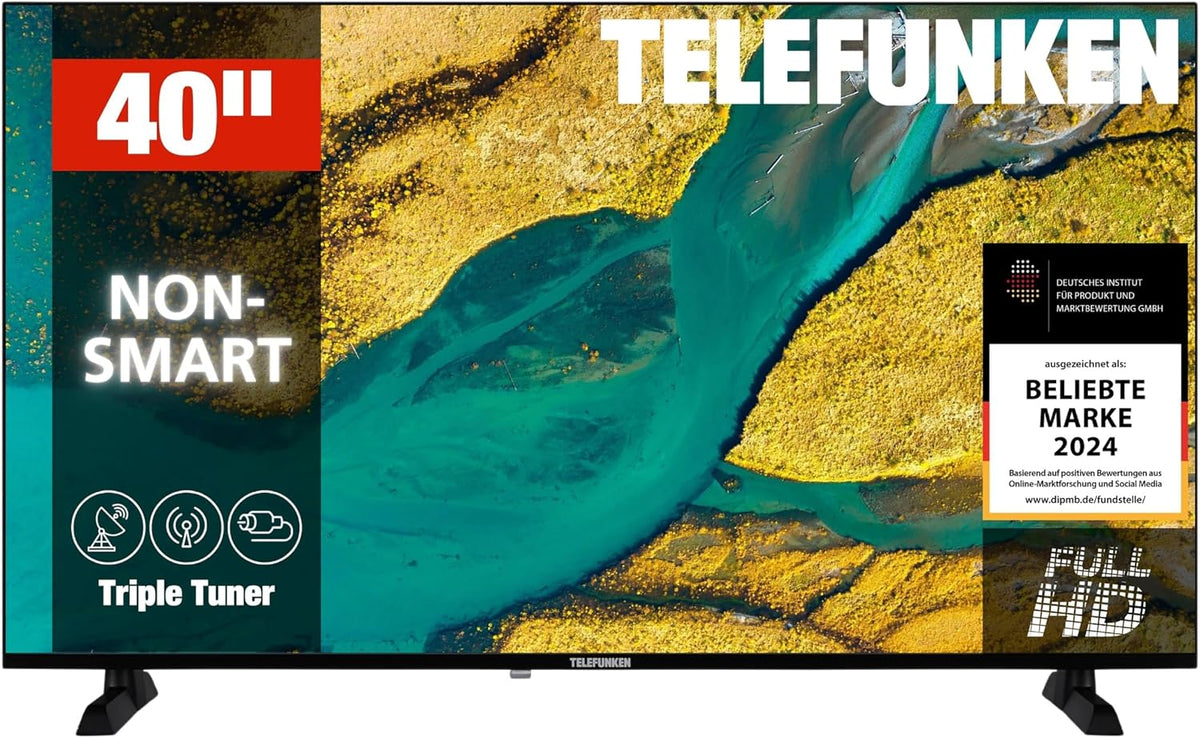 TELEFUNKEN Fernseher, 40 Zoll, 100 cm, Schwarz, XF40P900S LED TV Full HD Auflösung