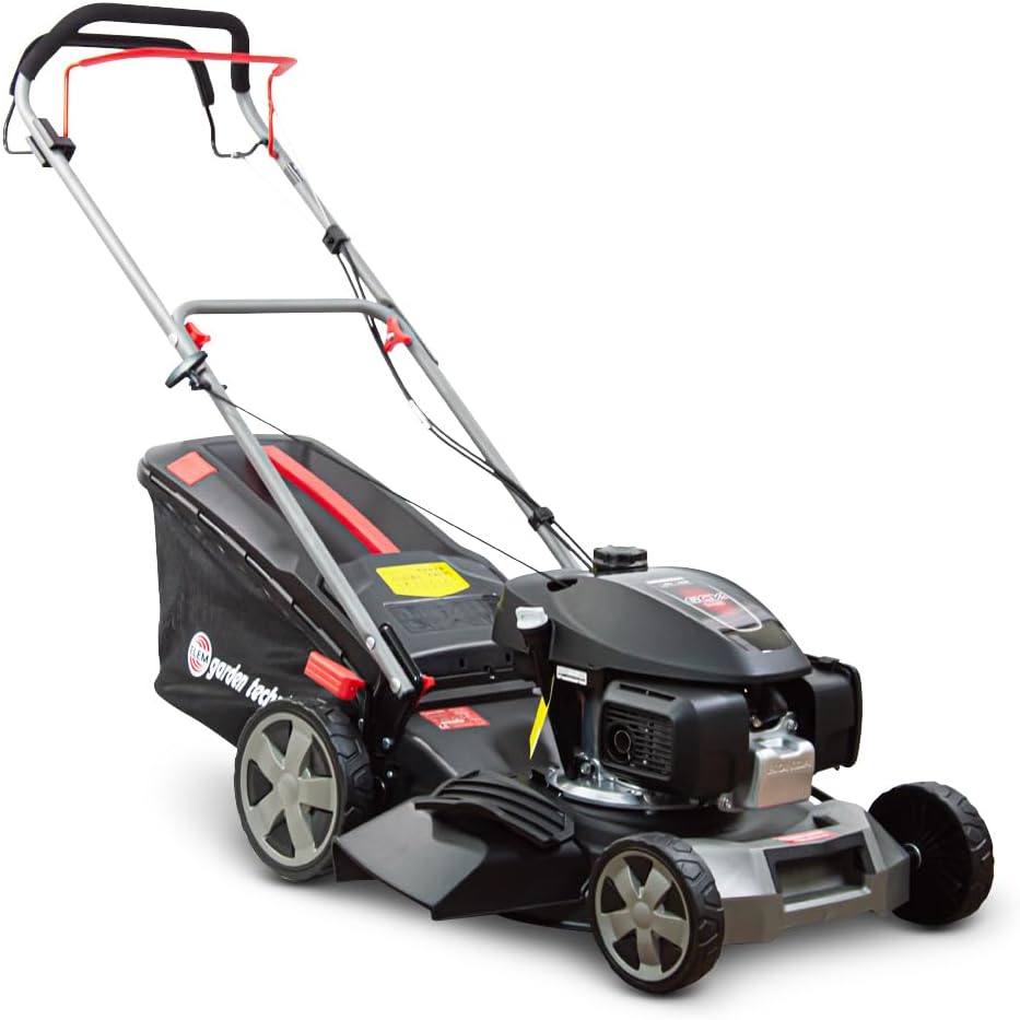 ELEM GARDEN TECHNIC Rasenmäher, Schwarz/Grau/Rot, angetrieben, 145 ccm, mit Honda-Motor, Mulching und Seitenauswurf