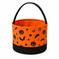Süßigkeiteneimer 25 x 20 cm aus Textil in Orange Schwarz mit Tragegriff
