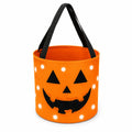 Halloween-Süßigkeitentasche 25 cm Polyester Orange mit Leuchtpunkten und Kürbisgesicht