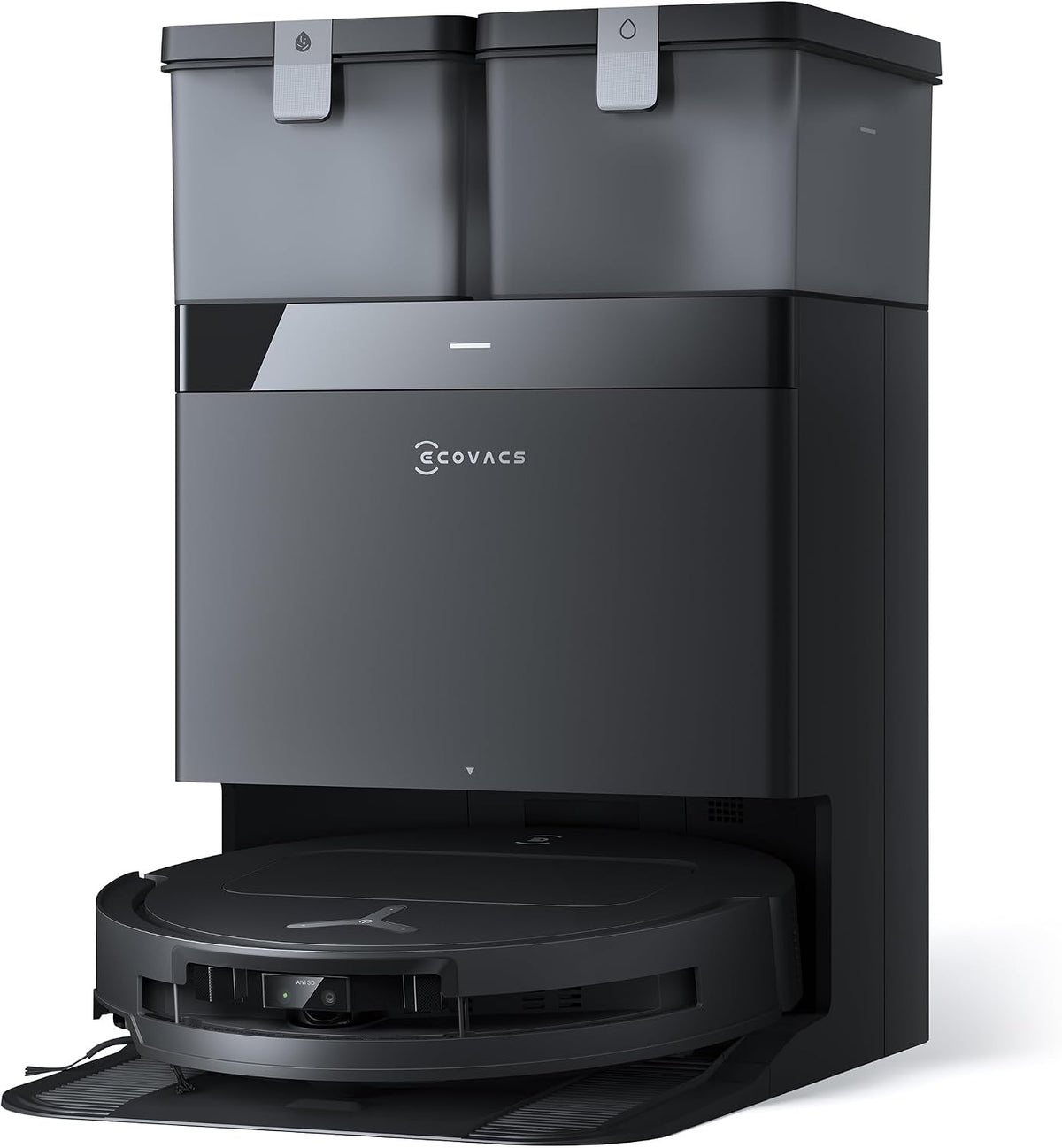 ECOVACS Saugroboter, Schwarz, DEEBOT T50 Omni mit Wischfunktion, 15.000 Pa, T30 Omni-Upgrade, Ausziehbare Seitenbürste und Mopp