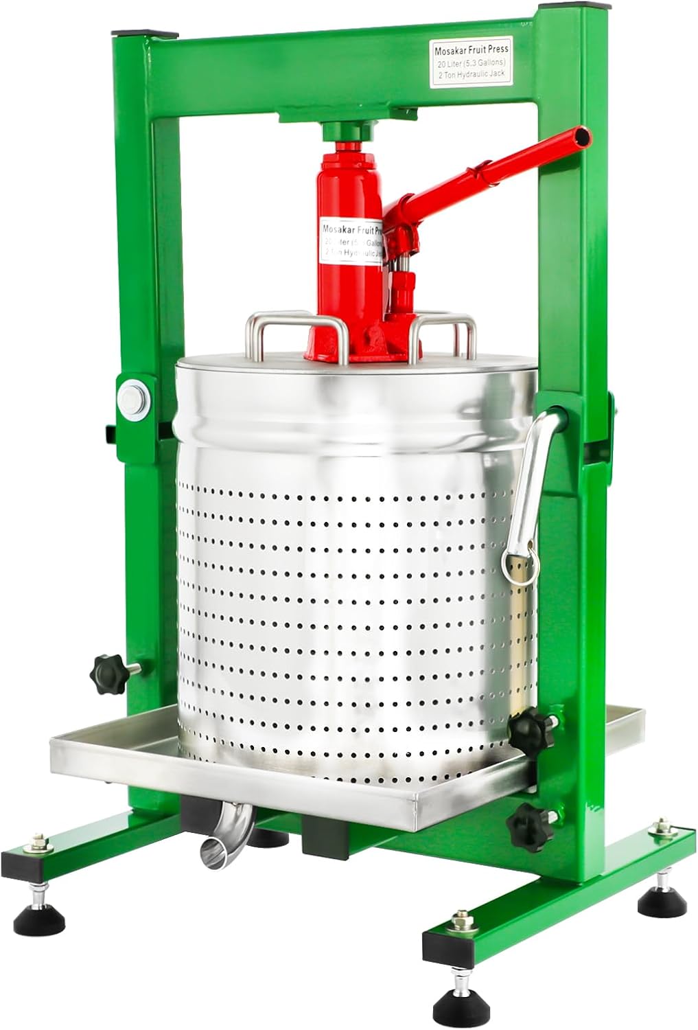 Mosakar Pressen, 20 L, Grün, 5.28 Gallon / Fruchtpresse - Hydraulischer Wagenheber 2