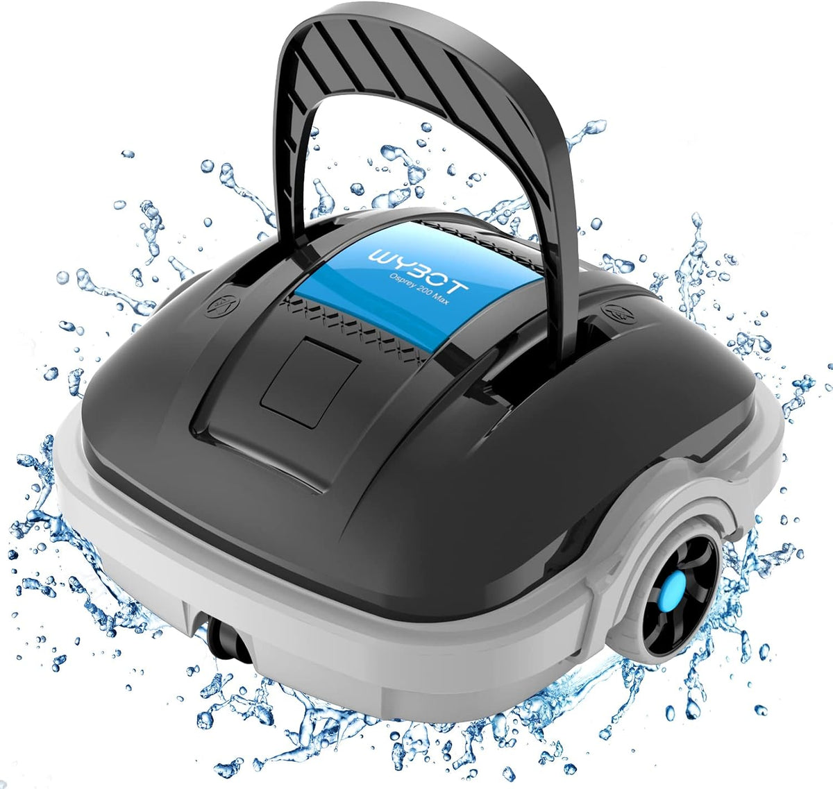 WYBOT Poolroboter, 80 m, Dunkelgrau, Poolstaubsauger für 100 Minuten Betrieb, automatisches Parken, hohe Saugleistung