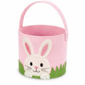 Filz-Osterkorb Ø20 cm Rosa mit Hasenmotiv und Tragegriff