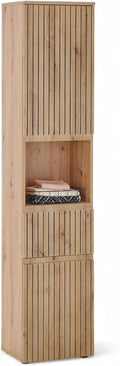 Stella Trading Hoch- & Midischränke, Eiche, AUSTIN Badezimmer Hochschrank Artisan Wild Optik Badschrank