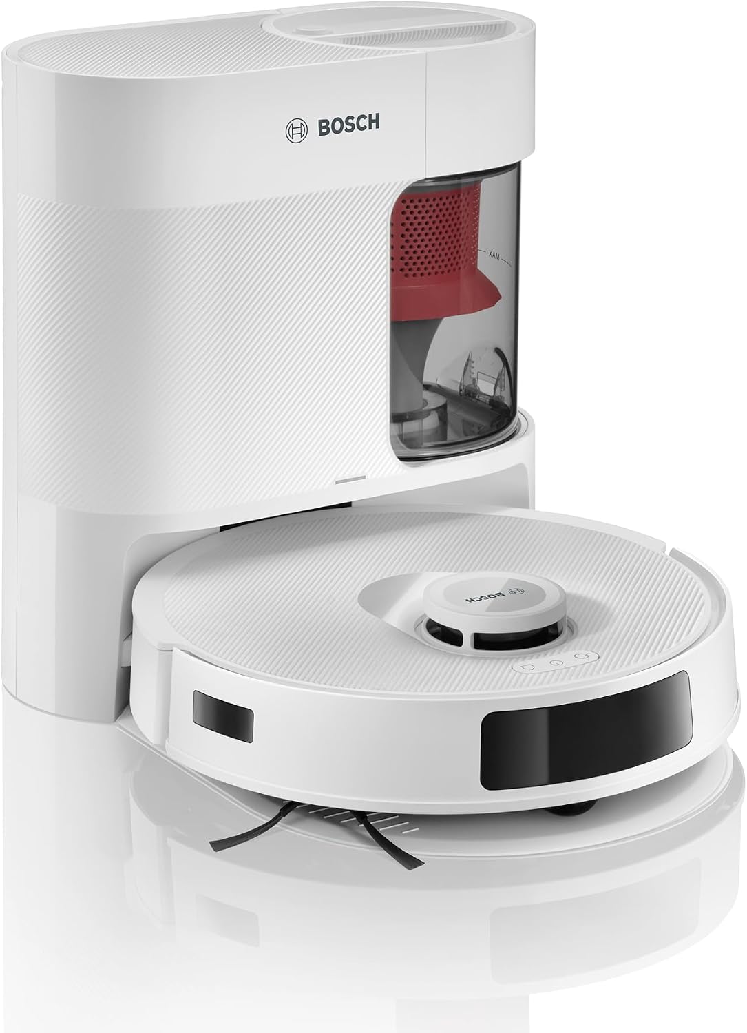 Bosch Saugroboter, Weiß, Spotless + BCRD1 W mit Wischfunktion, 11.000 Pa Saugkraft, Wischpad, Trocken-Servicestation