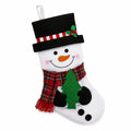 Weihnachtsstrumpf 45 cm aus Filz Weiß Schwarz Rot Grün Schneemann mit Aufhängeschlaufe