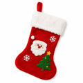 Weihnachtsstrumpf 45 cm aus Textilfilz Rot mit Plüschbesatz zum Aufhängen