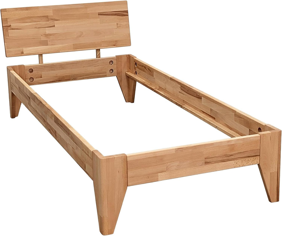 Betten-ABC Bett, 90x200 cm, Natur, Massivholz Rustica - - Kernbuche in optik - geölt