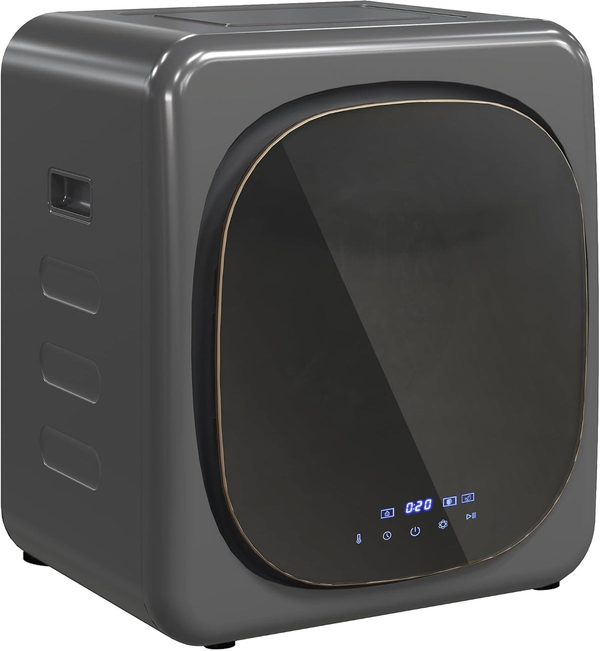 HOMCOM Wäschetrockner, 2,5 kg, Grau, Mini mit 6 Programm LED-Touchscreen