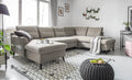 MIUFORM Sofa, Beige, Eck U-Form mit Schlaffunktion und Bettkasten, Stylish Stan, Wohnladschaft Couch Schlafcouch Wohnzimmer Gästezimmer
