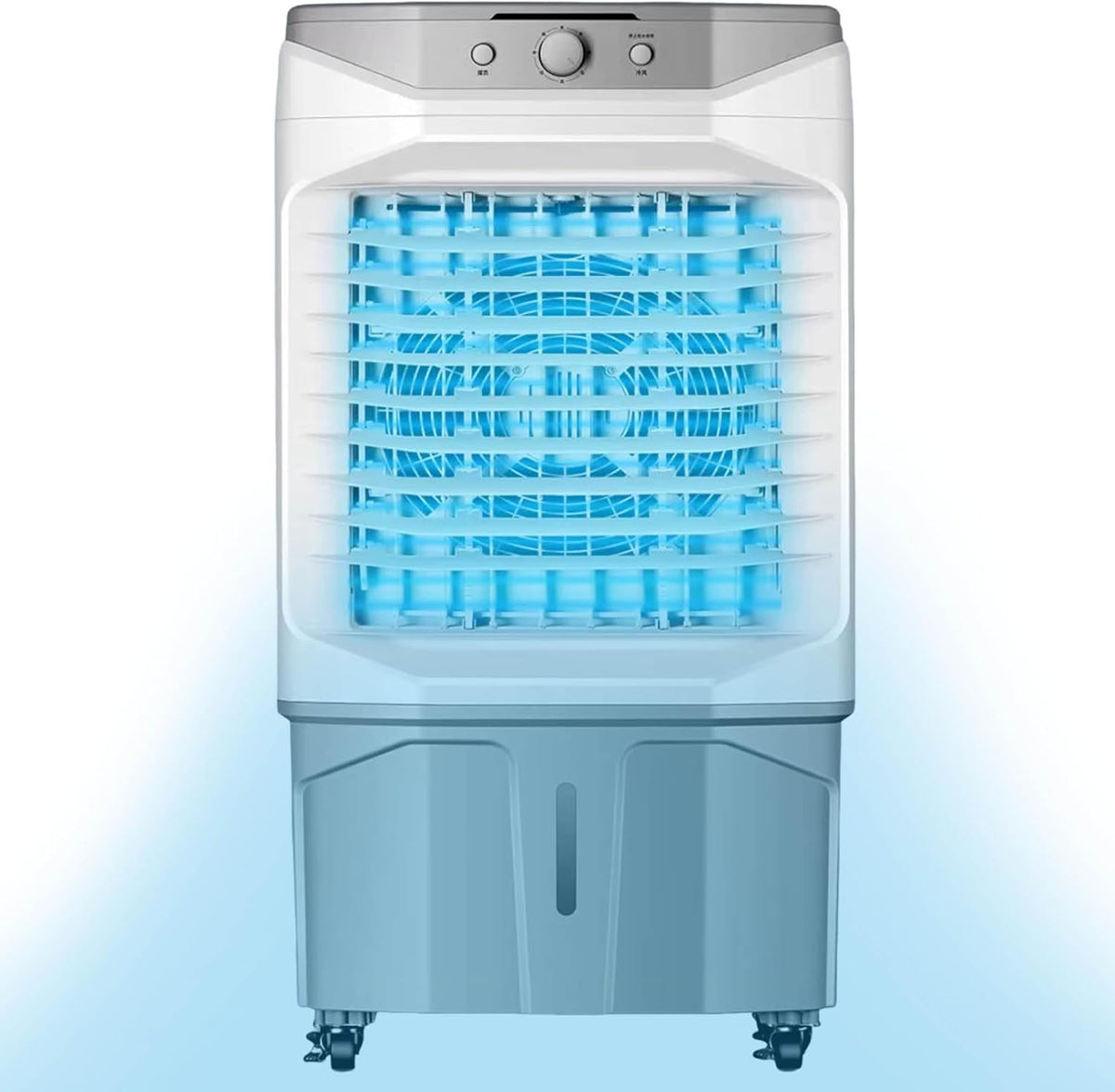 Mobiles Klimagerät, 20 L, 20 m, Weiß, Tragbare Klimaanlage mit Wassertank, großes Winkelblatt, 3 Luftströmungsmodi