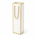 Geschenktüte 18 x 12 x 45 cm aus Karton Weiß Gold mit Kordelgriff