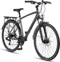 Licorne Bike Mountainbike, 28 Zoll, Schwarz, Touring Trekking in Aluminium Scheibenbremse, Mädchen