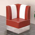 GGMMÖBEL Sitzbank, 64 x 103 cm, Rot, American 3, Diner Eckbank, Gestreift, Leder, American Diner Möbel, American Dinerbank