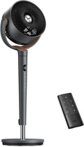 DREO Ventilator, 107 cm, 20 dB, Grau, Stand leise mit Fernbedienung, mit DC-Motor, 120° Oszillation, 4 Modi, höhenverstellbar