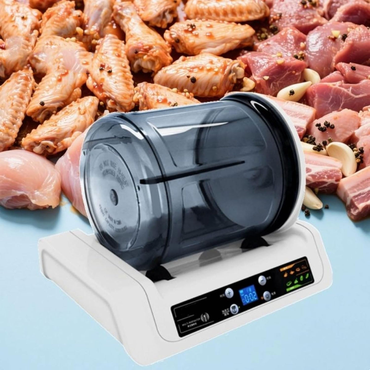 Standmixer, Schwarz, Elektrischer Fleischmarinator, Vakuum-Lebensmittelbecher zum Marinieren von Fleisch und, Kanister für eingelegten Geschmack