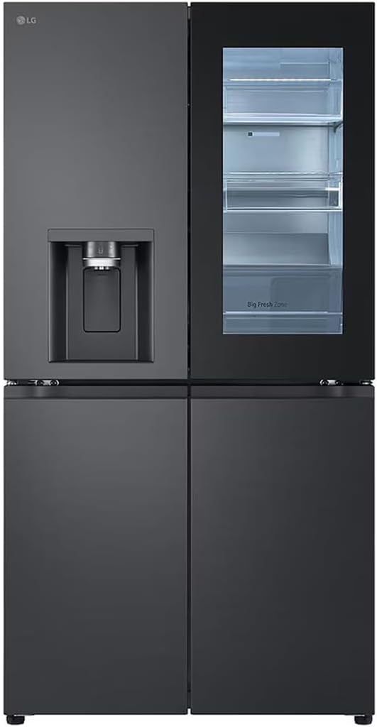 LG Side-by-Side-Kühlschrank, 635 L, Schwarz, GMG960EVJE Multi-Door mit InstaView, Eis-, Crushed Ice- und Wasserspender