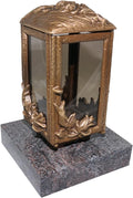 GrablaterneBLH611 montiert auf Granitsockel Laternen, Schwarz, Grablaterne 611 aus massiver Bronze fertig einem (Paradiso)