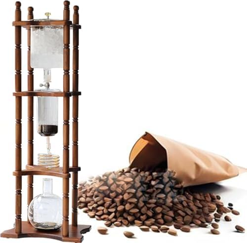 XCSCUK Kaffeemaschine, Schwarz/Silber, Cold Brew Drip Tower, Iced Drip, Cold Brew Dripper Pot, Cold-Drip Ice, für Gewerbe Büro