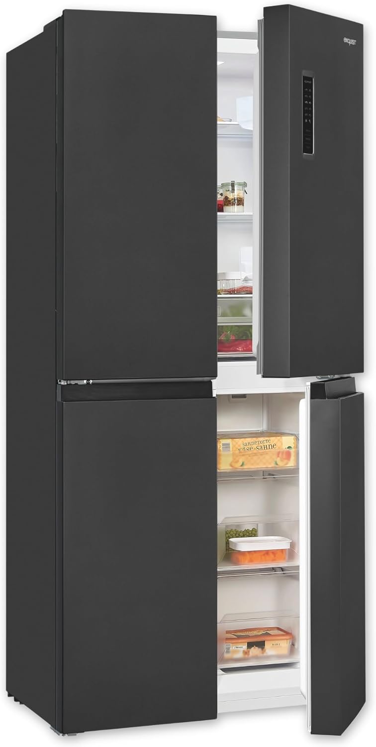 Exquisit Kühlschrank, 362 L, Weiß, MD365-125-040D Inoxlook Multidoor - - No-Frost