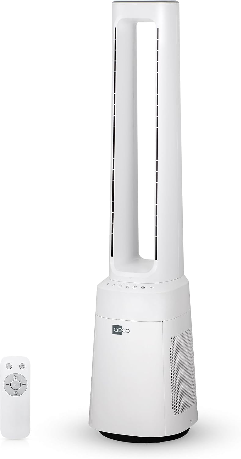 aeco Ventilator, Weiß, AirX Guard Turm mit Fernbedienung 2in1 HEPA Luftreiniger