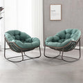 Villeston Schaukelstuhl, Weiß, Outdoor Patio -Set aus 2, Überdimensionierter Papasan-Chair für Innen mit, Veranda