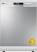 Comfee Geschirrspüler, 60 cm, 49 dB, Silber, ' CDWPF1201PS freistehend, 12 Gedecke, Startzeitvorwahl, Halblast-Funktion