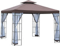 Outsunny Pavillon, Mehrfarbig, Garten Partyzelt Gartenzelt Festzelt Doppeldach 3x3m