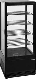 Wohnzimmerschrank SARO, 98 Liter, schwarz, Kühlvitrine, Modell SC 100