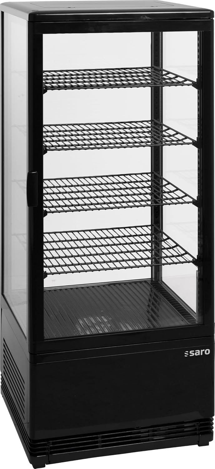 Wohnzimmerschrank SARO, 98 Liter, schwarz, Kühlvitrine, Modell SC 100