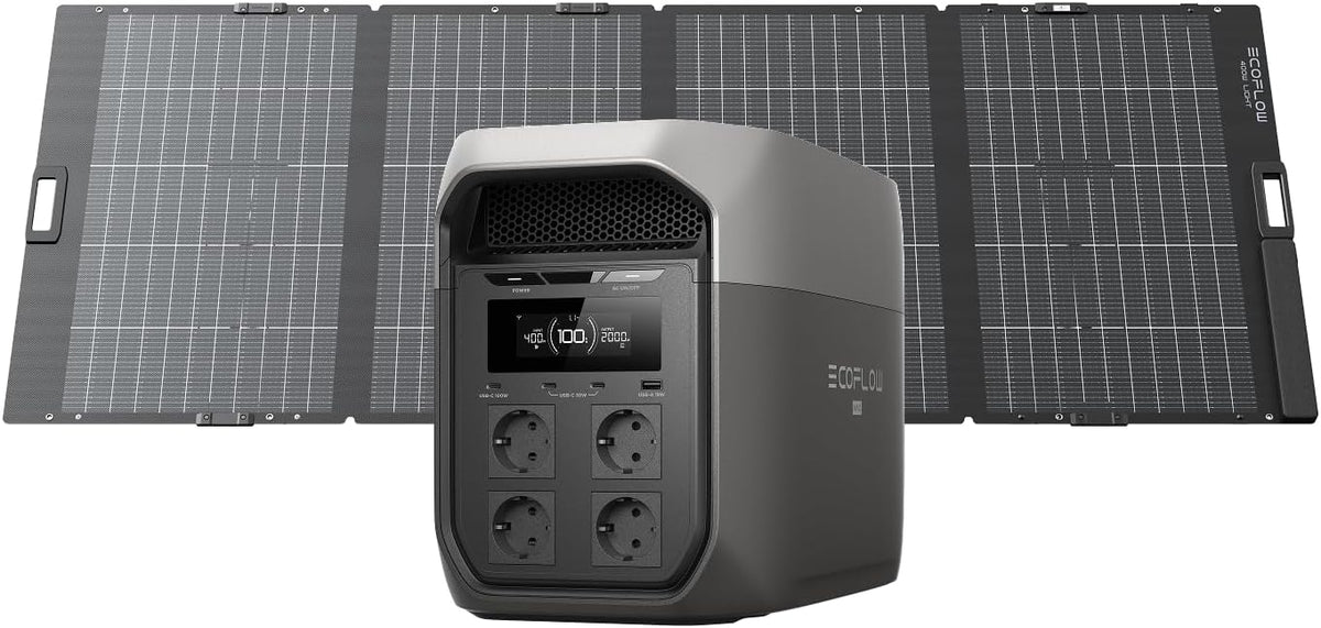 EF ECOFLOW Powerstation, 048 Wh, 400 W, 500 W, 400 W, Grau/Schwarz, Solargenerator