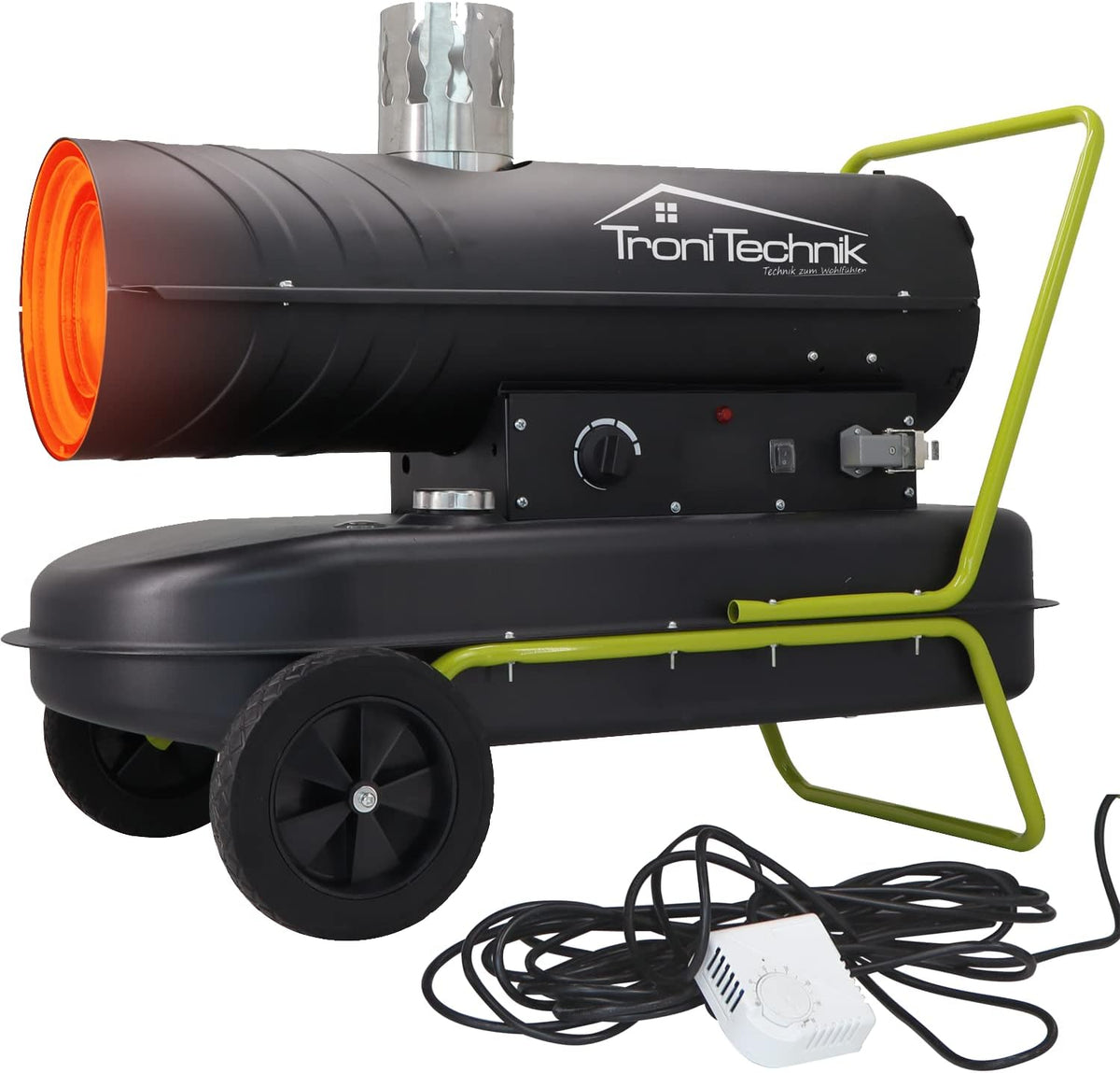 Tronitechnik Powerstation, 20 kW, 36l, Schwarz, Heizkanone Dieselheizgebläse Dieselheizer Diesel, Überhitzungsschutz