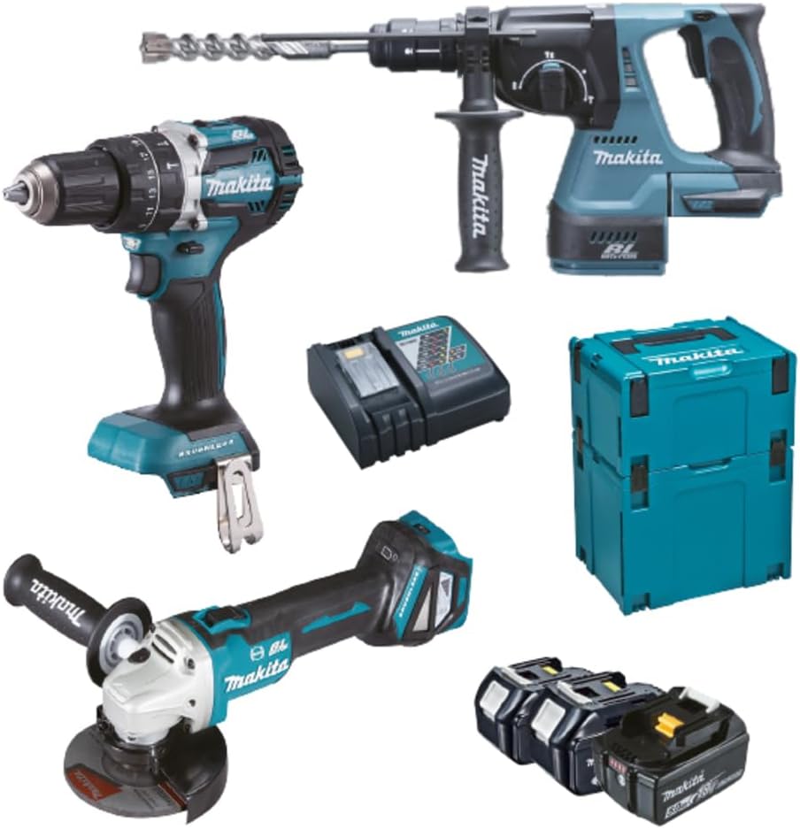 Makita Elektrowerkzeug, 18 V, 5 Ah, Schwarz/Blau, DLX3119TJ