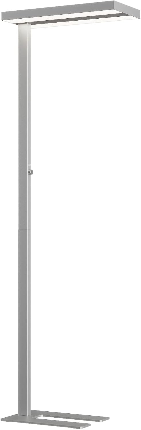 Arcchio Standleuchten & Deckenfluter, silber, LED Büro Stehlampe dimmbar, Bürolampe Uplight und Downlight Deckenfluter 6000lm 4000K