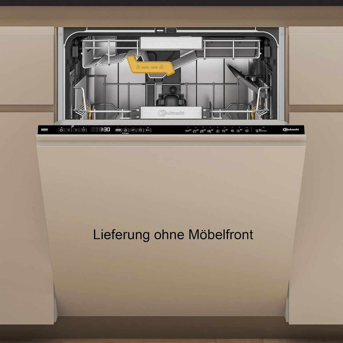 Bauknecht Geschirrspüler, 60 cm, 42 dB, Schwarz, B8I HP42 LC Spülmaschine vollintegriert, Einbau-, 14 Maßgedecke