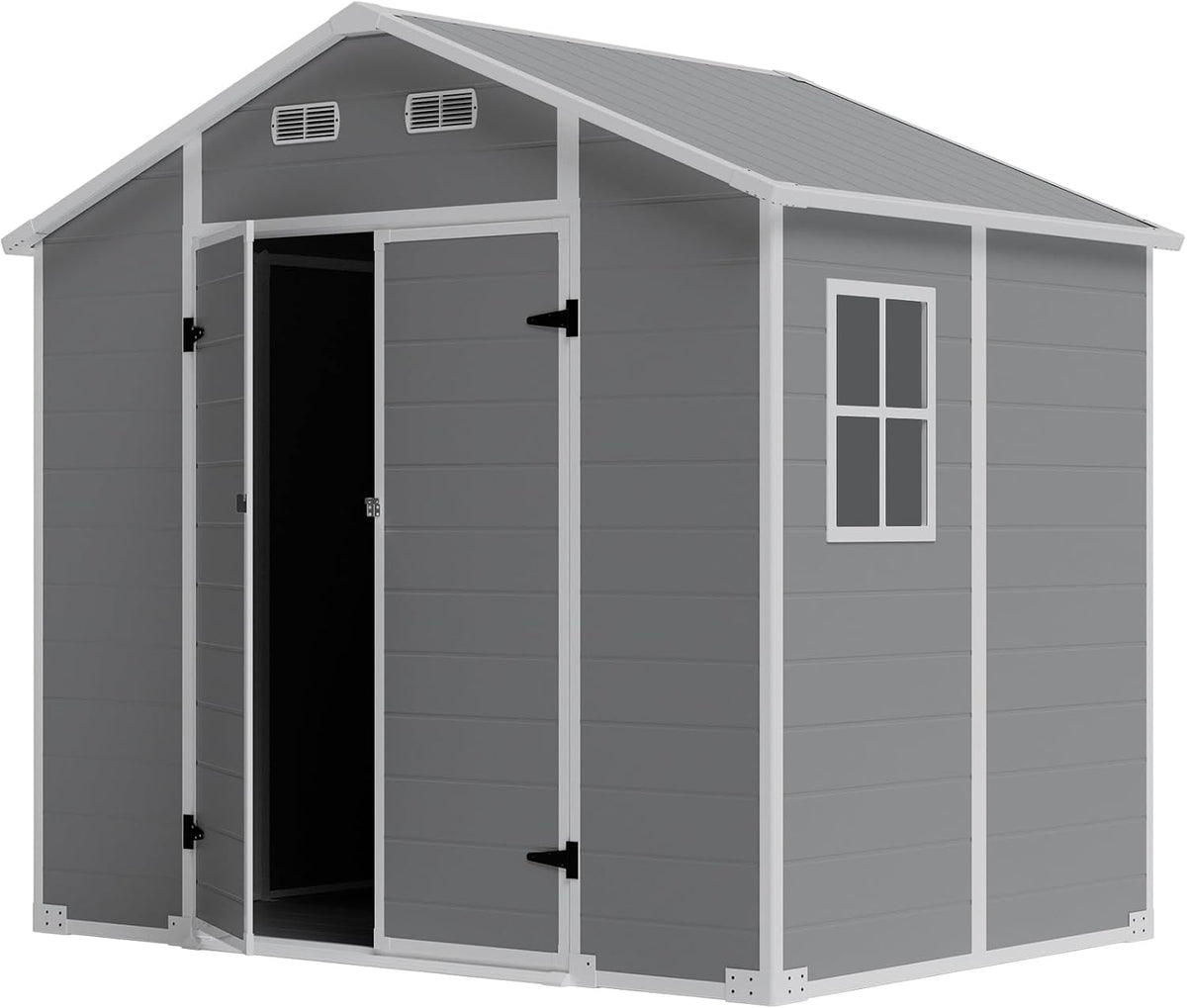 Gerätehaus LARBANKE, 255x182x230 cm, 9,03m, Mehrfarbig, Gartenhaus wetterfest, ³ Kunststoff