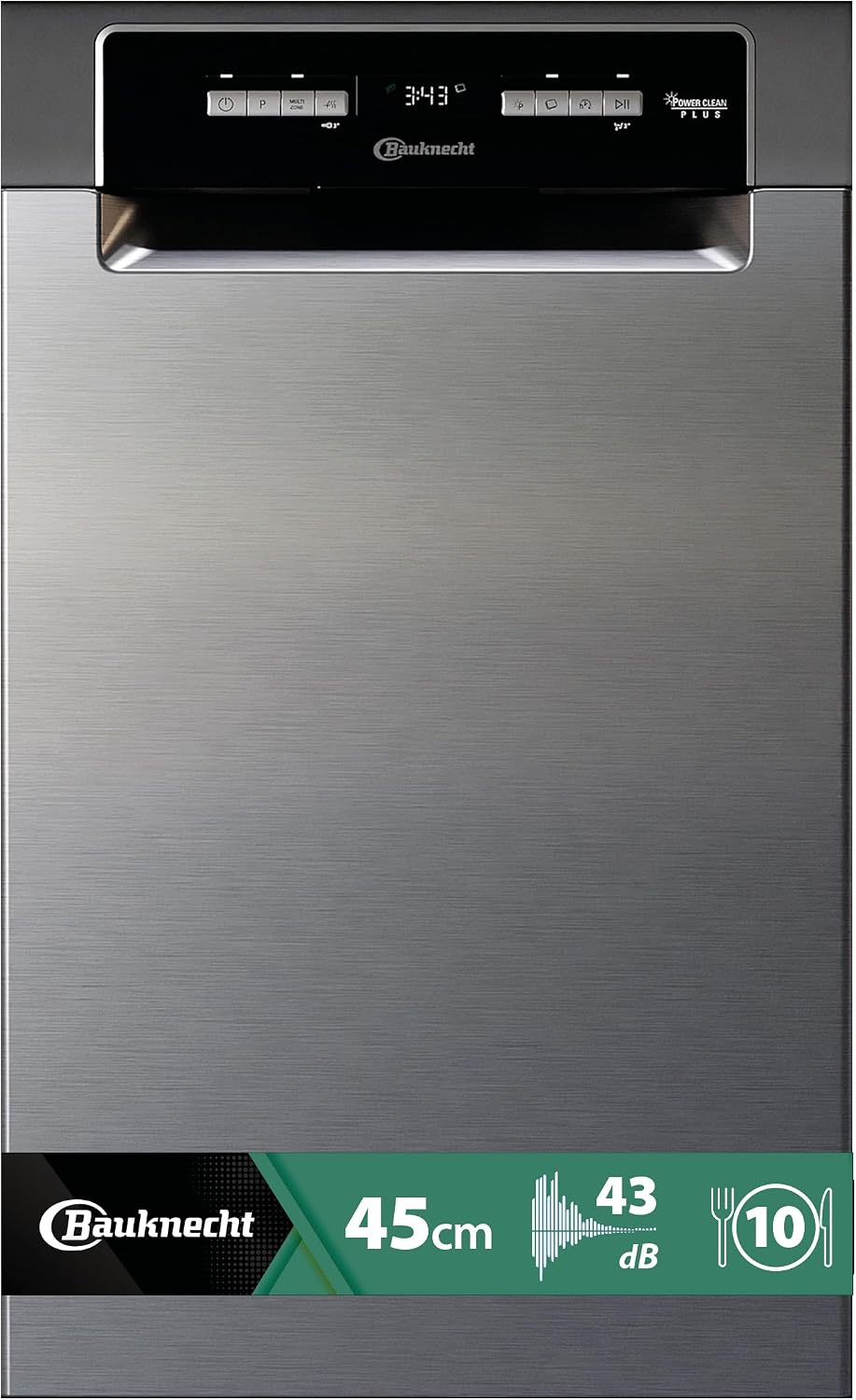 Bauknecht Geschirrspüler, 45 cm, Weiß, BSUO 3O33 PF X Unterbau-, 10 Maßgedecke