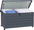 Outsunny Auflagenboxen, 120 x 62 cm, 311 Liter, Dunkelgrau, Gartenbox Metall Wasserdicht