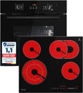 KKT KOLBE Backofen, 6600 W, 60 cm, 59 cm, Schwarz, Autarkes Herdset, Einbau BO8005FB, Kochfeld CH5901RL, Grill, Heißluft