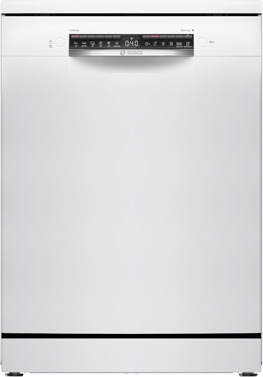 Bosch Geschirrspüler, 60 cm, Weiß, SMS4HTW16E Serie 4 freistehend, Smart Start, 3-fach Rackmatik, Aquastop, Ferndiagnose