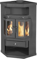 VICTORIA-05 Ltd. Kaminofen, 9.0 kW, 986 mm, 74 kg, Grau, 05 Eck- 05 Panama 2, Holz, 650 x 523 x (B x T x H)