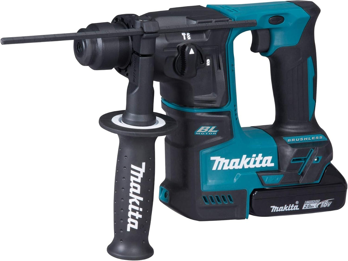 Makita Bohrhämmer, 2,0 Ah, 18 V, Schwarz, DHR171RAJ Akku-Bohrhammer für SDS-PLUS /, 2 Akkus + Ladegerät im MAKPAC
