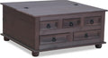 Dynamic24 Sofa, 91,5 cm, Schwarz, Hacienda-Look, Couchtisch Truhentisch Wohnzimmertisch Holz New Mexico, 5xH 45xT